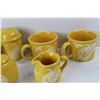 Image 3 : (6) Yellow Ceramic Dishes, Salt & Pepper, Cream & sugar, Misc.