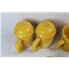 Image 4 : (6) Yellow Ceramic Dishes, Salt & Pepper, Cream & sugar, Misc.