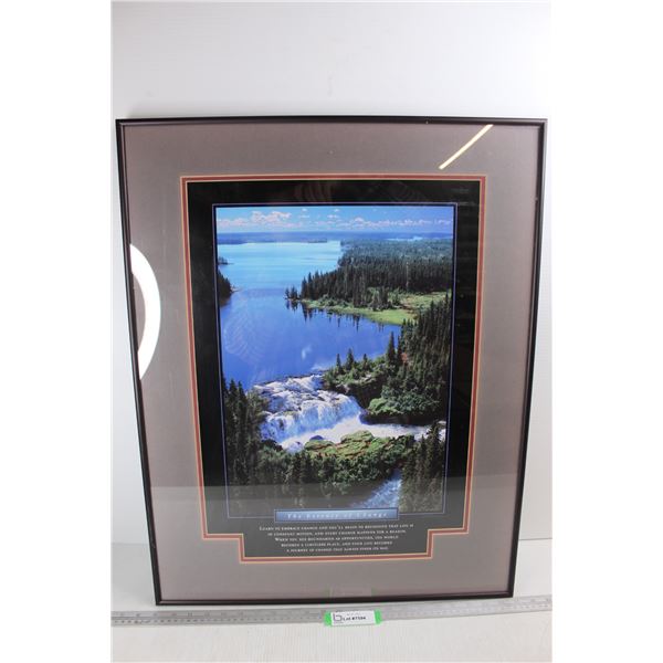 *The Essence Of Change Framed waterfall Picture w/ Certificate Of Assurance - 22.5'' x 28.5''