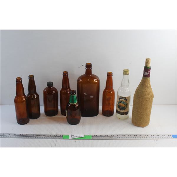 (9) Vintage Glass Bottles