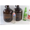 Image 3 : (4) Vintage Pop Bottles and (2) Amber Glass Jugs