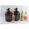 Image 4 : (4) Vintage Pop Bottles and (2) Amber Glass Jugs
