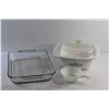 Image 6 : Ovenware Glass Tray, Corning Ware Casserole Dish with Lid and Soup Bowl