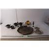 Lot of Metal Items- Trays, Tea Set, Misc.