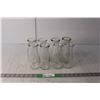 (8) Glass Milk Bottles 6" Tall