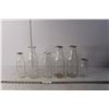 (6) Glass Milk Bottles Up to 10" Inches Tall