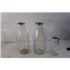 Image 3 : (6) Glass Milk Bottles Up to 10" Inches Tall