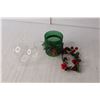Image 3 : Christmas Lot- Candle Holders, Artificial Candles, Misc.