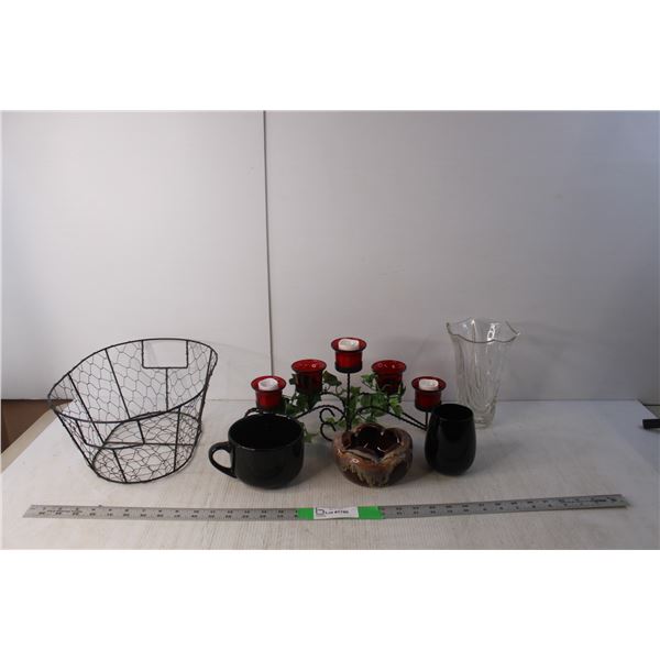 Glass Vase, Candle Holder, Misc.