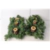 Image 3 : Christmas Lot- (2) Wreaths, (2) Candle Holders