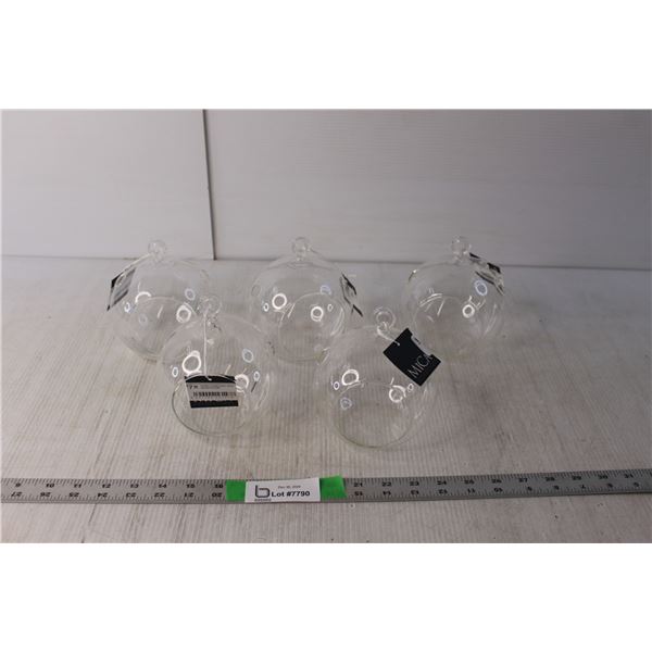 (5) Deco Glass Spheres 4.75"