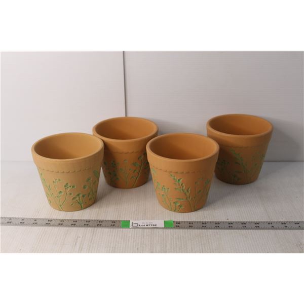 (4) Ceramic Pots 5" Tall