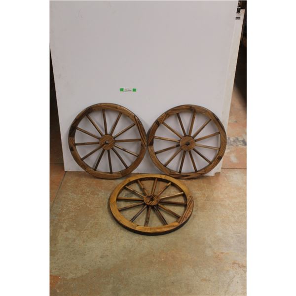 (3) Wooden Wheels 23''