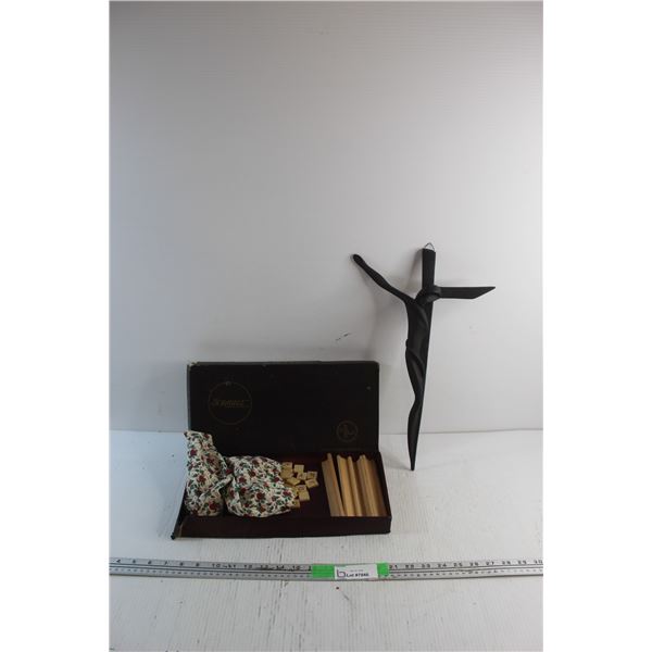 Vintage Scrabble Crossword Game and Cross