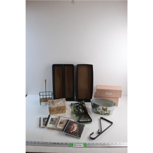 Hanging Plant Brackets. Planters, Jenga Game, Nail Polish Cases, Audio CDs and Trays