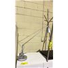 Image 3 : CHROME FINISH COAT RACK, 2 DESK LAMPS AND PORTFOLIO CASE