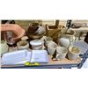 Image 3 : SHELF LOT OF ASSORTED MUGS, SERVING TRAY, GLASSES AND MORE