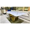 Image 2 : MODERN MARBLE TOP DINING TABLE 79" X 39" X 30"