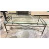 Image 1 : METAL GLASS TOP COFFEE TABLE 48" X 24" X 17"