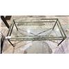 Image 2 : METAL GLASS TOP COFFEE TABLE 48" X 24" X 17"