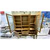 Image 2 : LOCKING BUFFET & HUTCH WITH 2 LEAD GLASS DOORS & KEY 74" X 20" X 72"