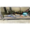 Image 2 : SHELF OF ASSORTED ITEMS INCLUDING; MAKITA BELT SANDER, RYOBI RECIPROCATING SAW, RIDGID JIGSAW & MORE