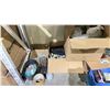 Image 2 : SHELF OF ASSORTED ITEMS INCLUDING; OFFICE SUPPLIES, RETAIL RACK PINS, ELECTRIC OPEN SIGN & MORE