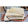 Image 2 : CART OF ASSORTED SIZE SHELVING BOARDS (CART NOT INCLUDED)