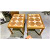 Image 2 : PAIR OF MID CENTURY MODERN TEAK WITH TILE TOPS END TABLE SET