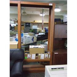 Cherry Framed  7 Ft Glass Shelf Commercial