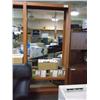 Image 1 : Cherry Framed  7 Ft Glass Shelf Commercial