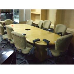 Maple 12 Ft  3 Piece Boardroom Table