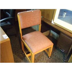 2 Oak Framed Rolling Side Chairs