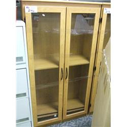 Oak  4 Ft. Glass Door Cabinet