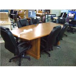 Golden Oak 8 Ft Traditional Boardroom Table