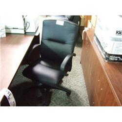 Black Leather Mid Back Executive Tilter Chair