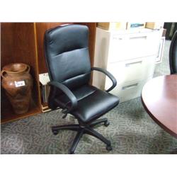 Black Leather Hi Back Boardroom Tilter Chair