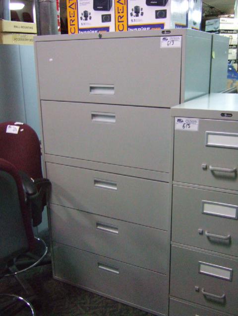 Grey Pro Source 5 Drawer Lateral File Cabinet