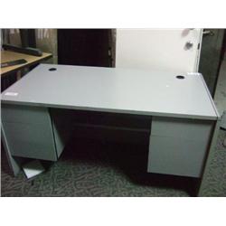 Grey Double Pedestal Computer Desk