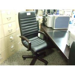 Black Leather Hi-back Executive Tilter Chair