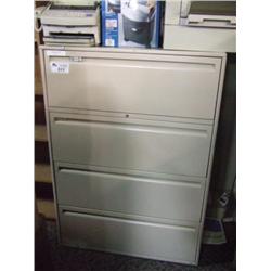 Beige 4 Drawer Lateral Filing Cabinet