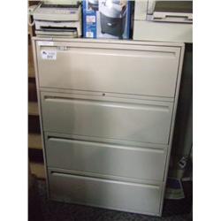 Beige 4 Drawer Lateral Filing Cabinet