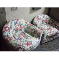 2 Floral Print Side Chairs