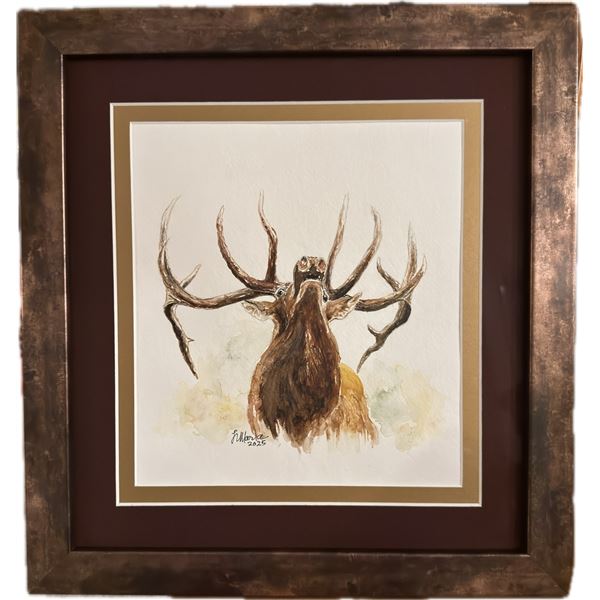 Bugling Elk in Watercolors