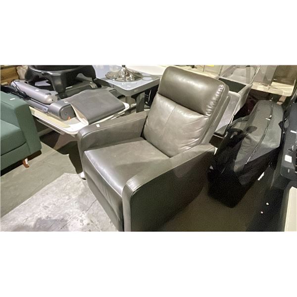 GREY LEATHER RECLINER CHAIR