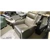 Image 1 : GREY LEATHER RECLINER CHAIR
