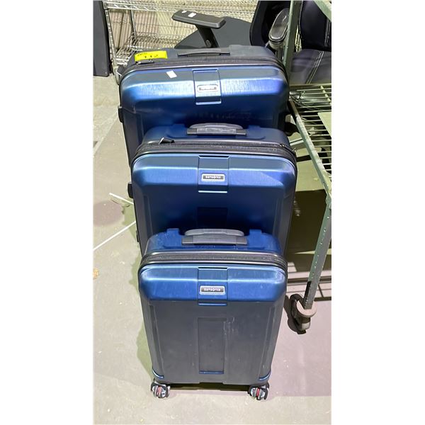 3PC SAMSONITE LUGGAGE *LARGEST PIECE MISSING HANDLE, UNKNOWN CONDITION*