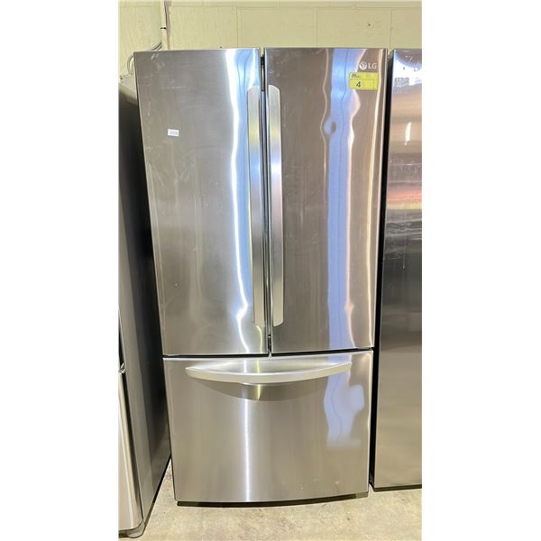 LG STAINLESS STEEL FRENCH DOOR FRIDGE WITH ROLLOUT FREEZER 33"W