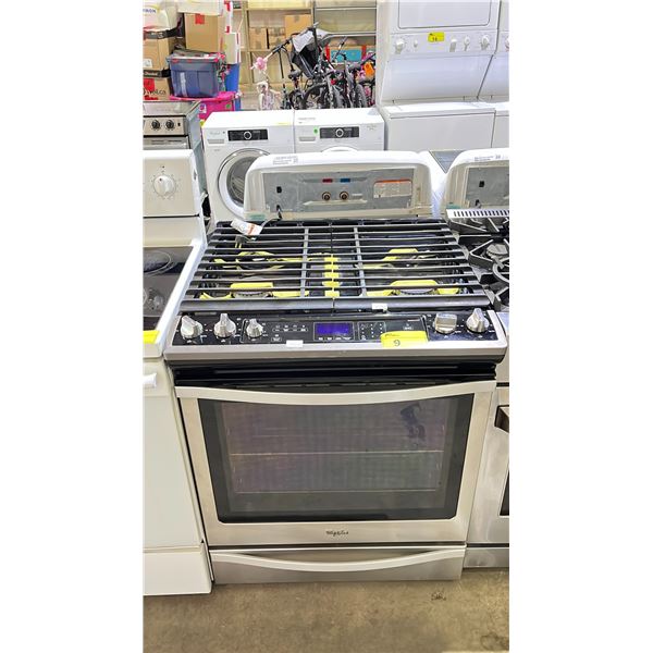 WHIRLPOOL GOLD SERIES STAINLESS STEEL GAS TOP STOVE WITH ELECTRIC CONVECTION OVEN