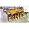 Image 1 : WOOD DINING TABLE 60" X 36" X 30" WITH 6 WOOD & LEATHER DINING CHAIRS